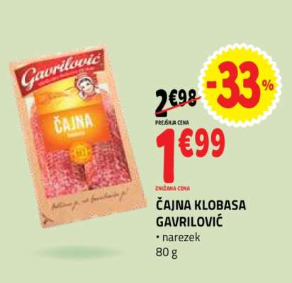 ČAJNA KLOBASA GAVRILOVIĆ