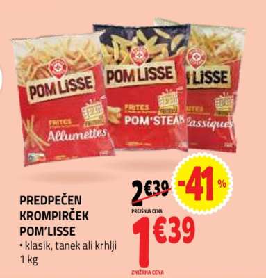 Predpečen krompirček Pom'Lisse