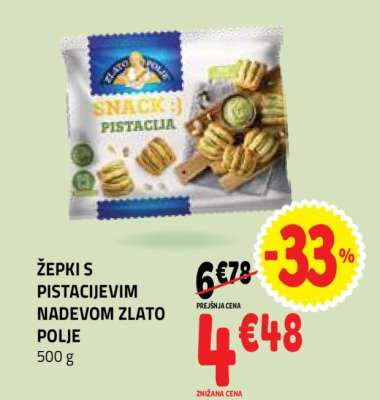 ŽEPKI S PISTACIJEVIM NADEVOM ZLATO POLJE