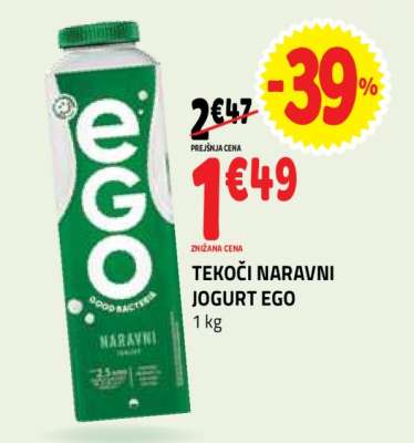 TEKOČI NARAVNI JOGURT EGO