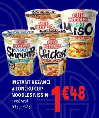 INSTANT REZANCI V LONČKU CUP NOODLES NISSIN