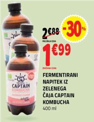 FERMENTIRANI NAPITEK IZ ZELENEGA ČAJA CAPTAIN KOMBUCHA