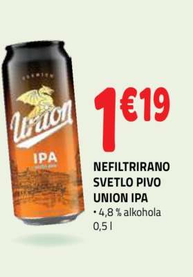 NEFILTRIRANO SVETLO PIVO UNION IPA