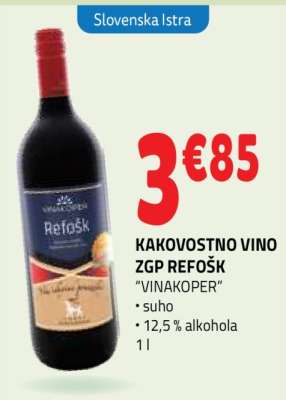 KAKOVOSTNO VINO ZGP REFOŠK