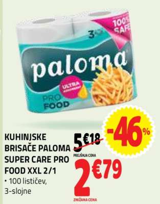 KUHINJSKE BRISAČE PALOMA SUPER CARE PRO FOOD XXL 2/1