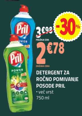 Detergent za ročno pomivanje posode Pril