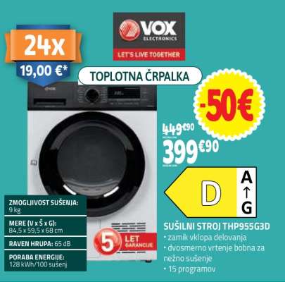 SUŠILNI STROJ THP955G3D