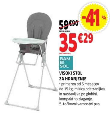 VISOKI STOL ZA HRANJENJE