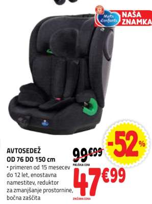 AVTOSEDEŽ OD 76 DO 150 cm