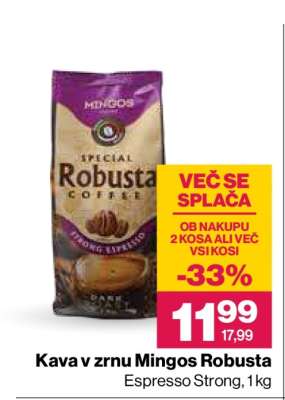 Kava v zrnju Mingos Robusta