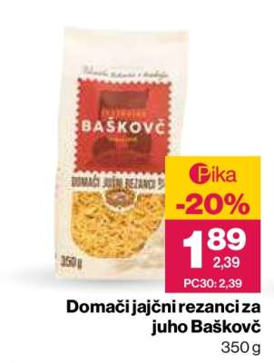 Domači jajčni rezanci za juho Baškovč