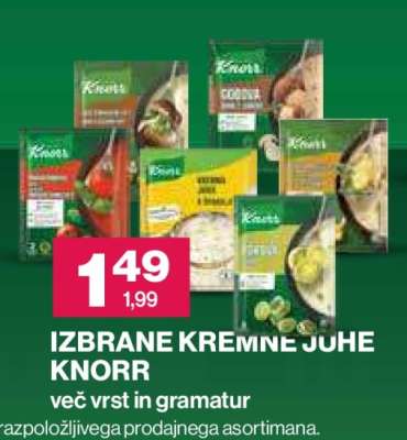 Izbrane kremne juhe Knorr