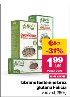 Izbrane testenine brez glutena Felicia