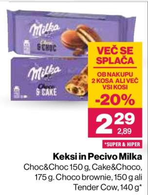 Keksi in pecivo Milka