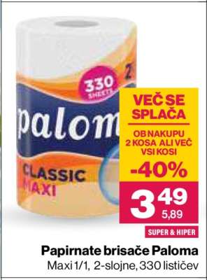 PAPIRNATE BRISAČE PALOMA
