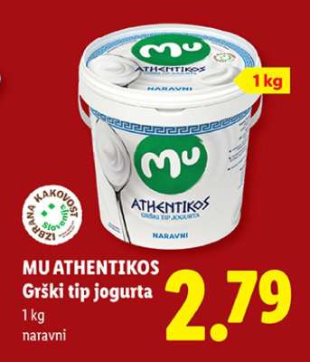 MU Athentikos grški tip jogurta