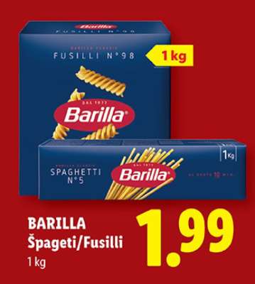 BARILLA Špageti/Fusilli