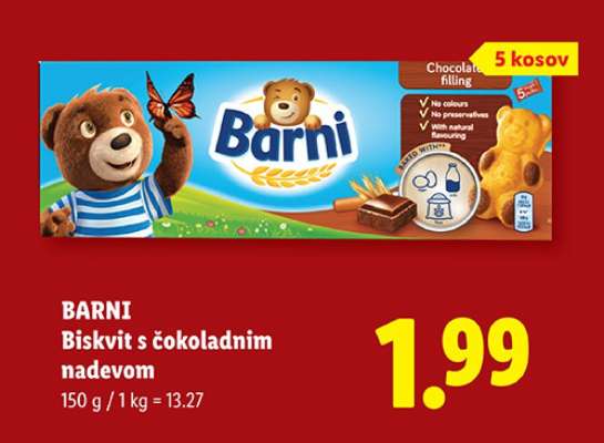 BARNI Biskvit s čokoladnim nadevom