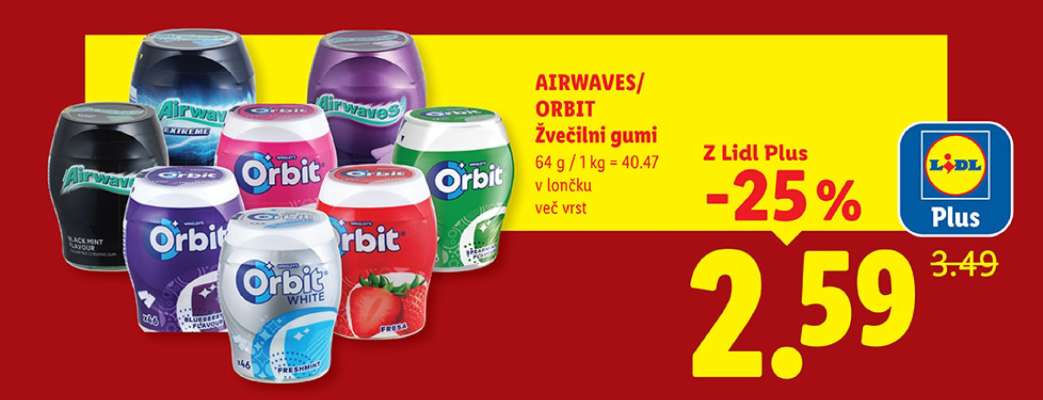 AIRWAVES/ORBIT Žvečilni gumi