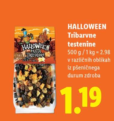 HALLOWEEN Tribarvne testenine