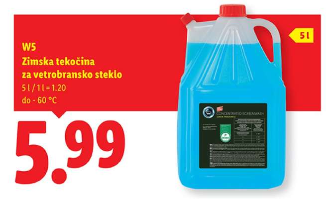 W5 Zimska tekočina za vetrobransko steklo