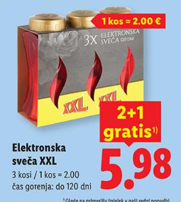 Elektronska sveča XXL