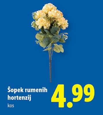 Šopek rumenih hortenzij