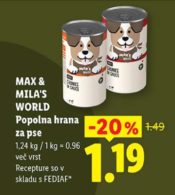 MAX & MILA'S WORLD Popolna hrana za pse