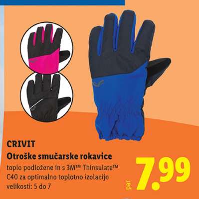 CRIVIT Otroške smučarske rokavice