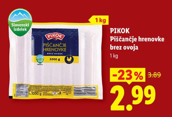 PIKOK Piščančje hrenovke brez ovoja