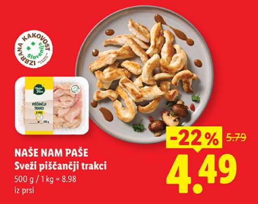 Naše nam paše Sveži piščančji trakci