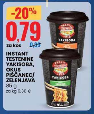 Instant Testenine Yakisoba, okus piščanec/zelenjava
