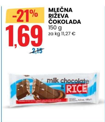 Mléčná rýžová čokoláda