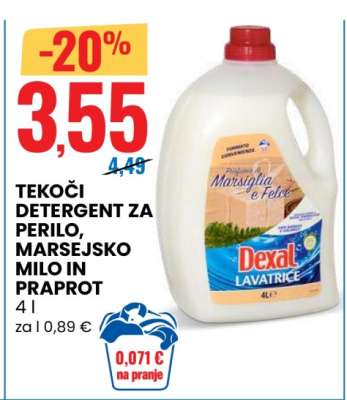 Tekoči detergent za perilo, marsejsko milo in praprot