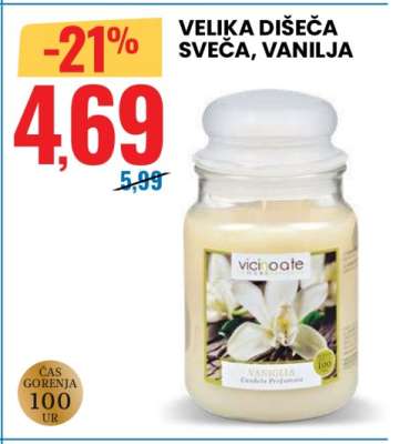 Velika dišeča sveča, vanilja