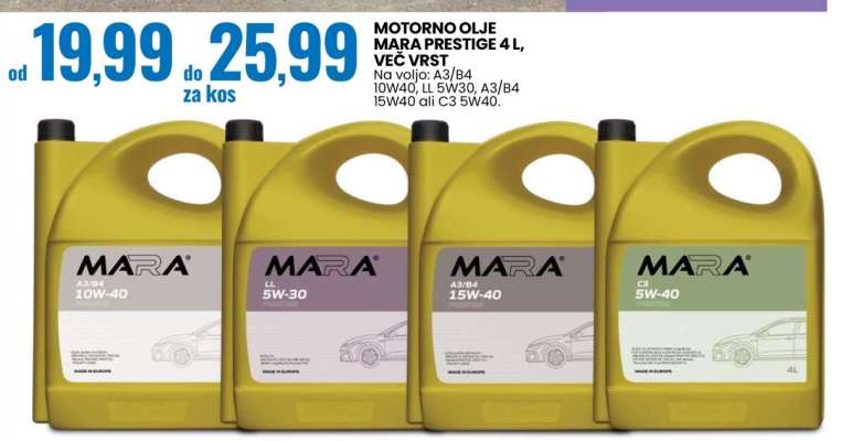 Motorno olje MARA Prestige 4L