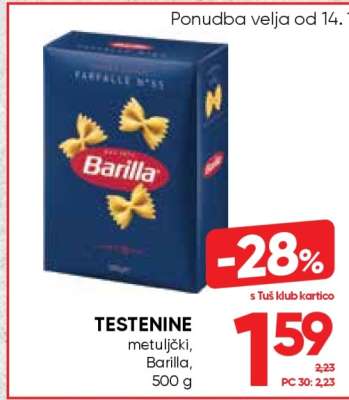 TESTENINE metuljčki, Barilla, 500 g