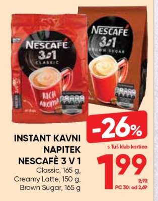 Instant kavni napitek NESCAFÉ 3 v 1
