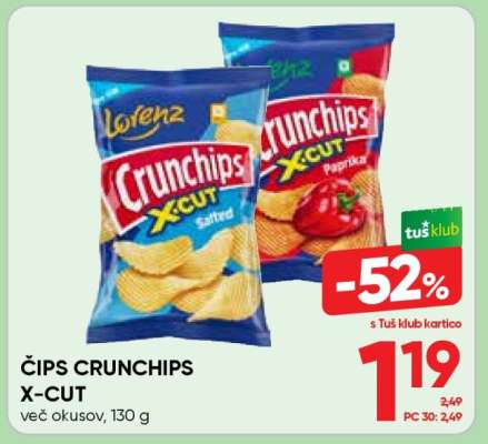 ČIPS CRUNCHIPS X-CUT