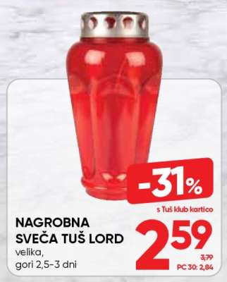 Nagrobna sveča Tuš Lord