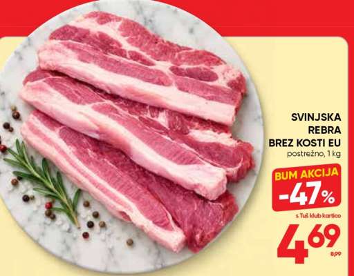 Svinjska rebra brez kosti EU