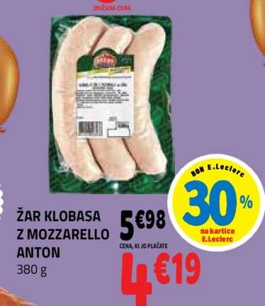 ŽAR KLOBASA Z MOZZARELLO ANTON