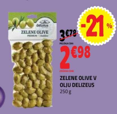 ZELENE OLIVE V OLJU DELIZEUS