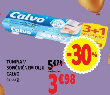TUNINA V SONČNIČNEM OLJU CALVO