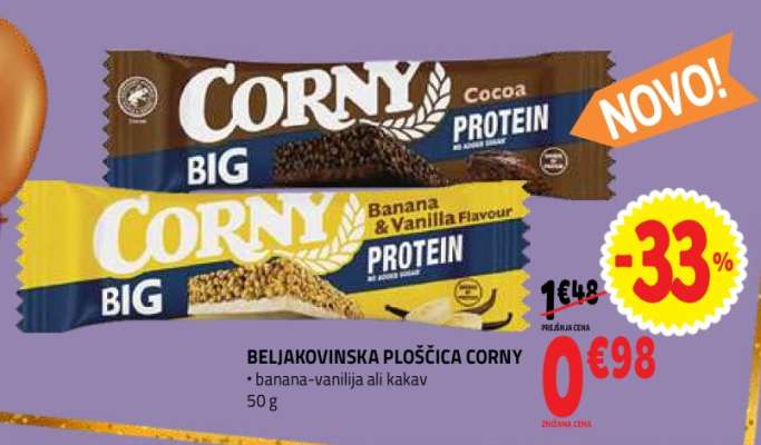 Beljakovinska ploščica Corny