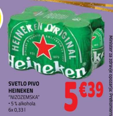 Svetlo pivo Heineken