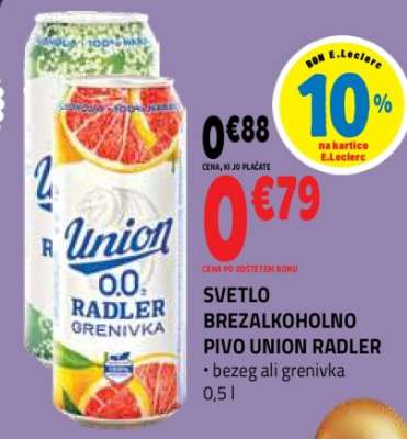 SVETLO BREZALKOHOLNO PIVO UNION RADLER