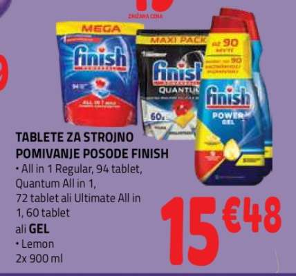 Tablete za strojno pomivanje posode Finish