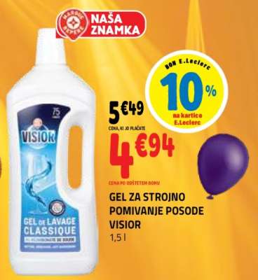 GEL ZA STROJNO POMIVANJE POSODE VISIOR