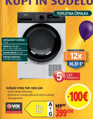 SUŠILNI STROJ THP-1055 G3D